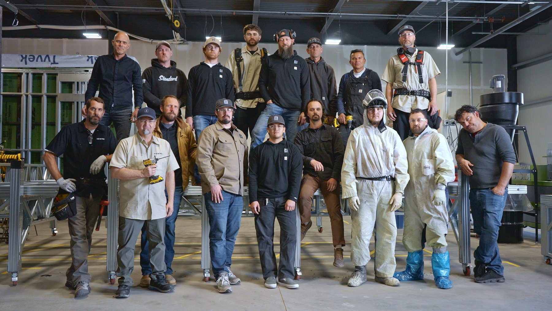 The HOWMZ crew in the factory